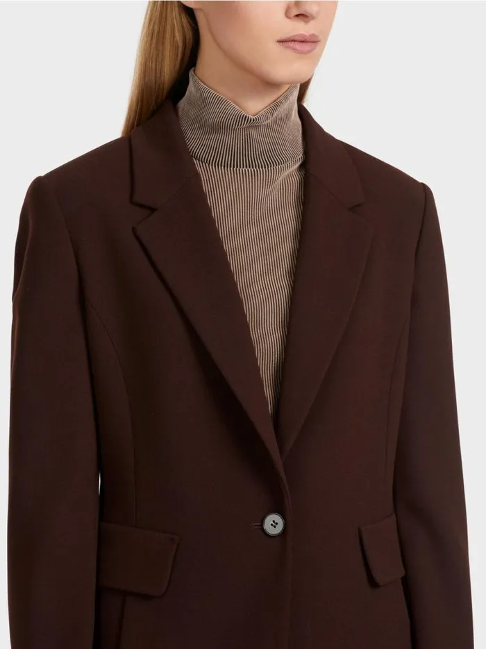 Blazer Damen Marc Cain Figurnaher Blazer Mit Rckenschlitz Dark Wood