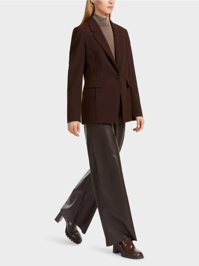 Blazer Damen Marc Cain Figurnaher Blazer Mit Rckenschlitz Dark Wood