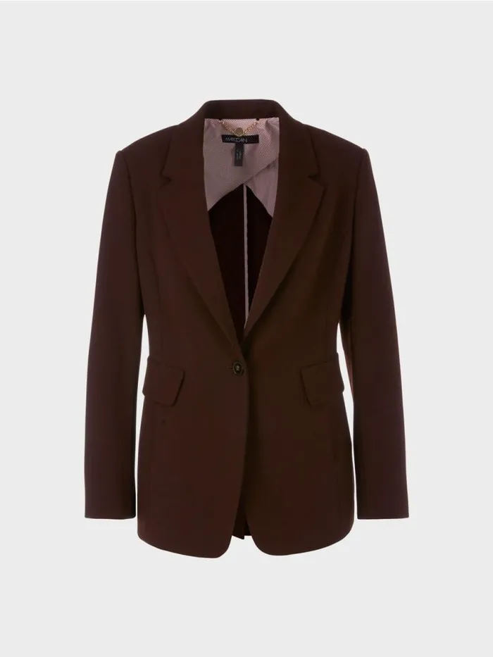 Blazer Damen Marc Cain Figurnaher Blazer Mit Rckenschlitz Dark Wood
