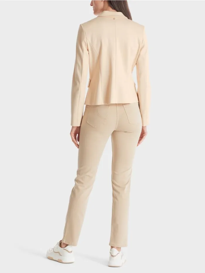 Blazer Damen Marc Cain Taillierter Blazer Mit Schmalem Revers Dark Cream