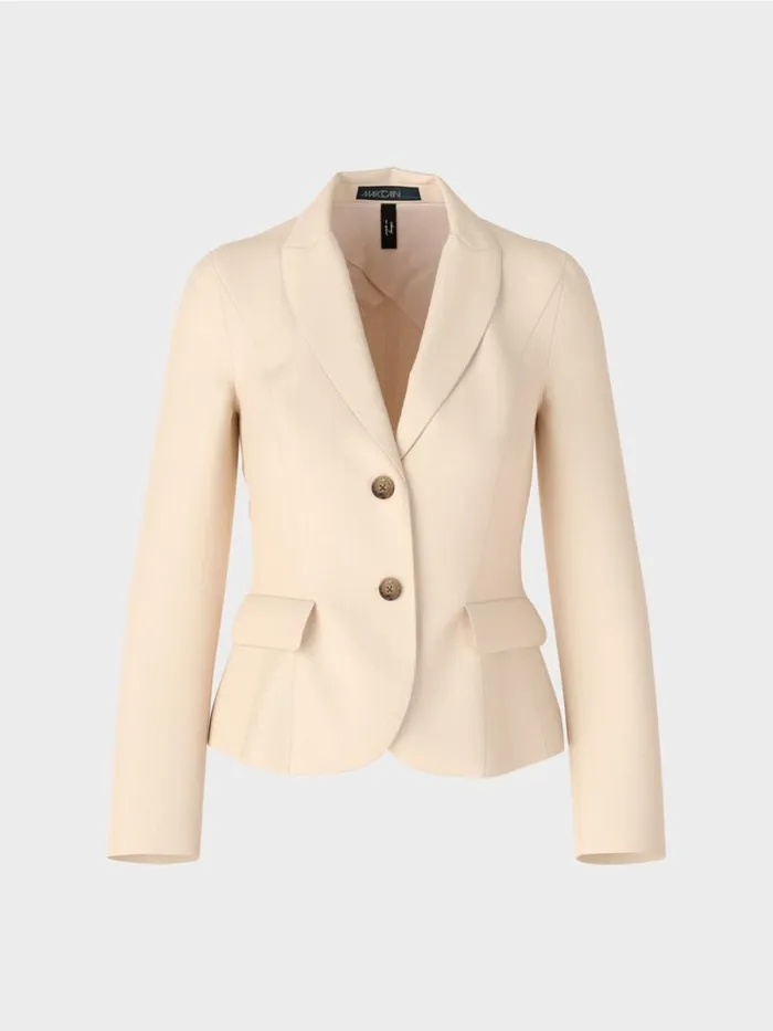 Blazer Damen Marc Cain Taillierter Blazer Mit Schmalem Revers Dark Cream