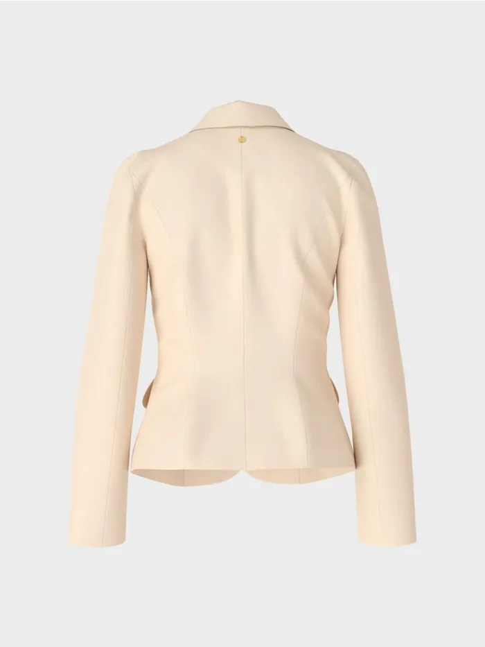 Blazer Damen Marc Cain Taillierter Blazer Mit Schmalem Revers Dark Cream