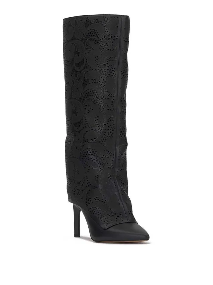 Boots and Booties Shoes Jessica Simpson Brykia Knee High Boot In Black Cutout