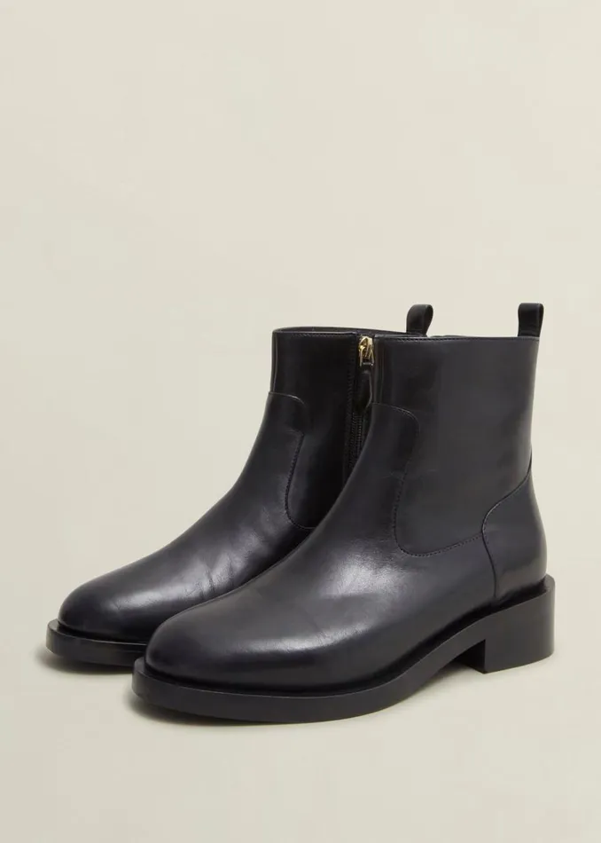 Boots Women HOBBS Georgie Leather Ankle Boots Black