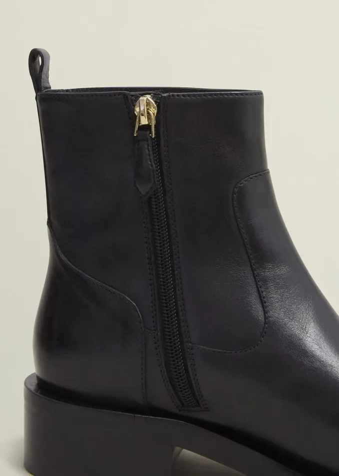 Boots Women HOBBS Georgie Leather Ankle Boots Black