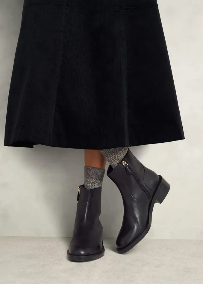 Boots Women HOBBS Georgie Leather Ankle Boots Black