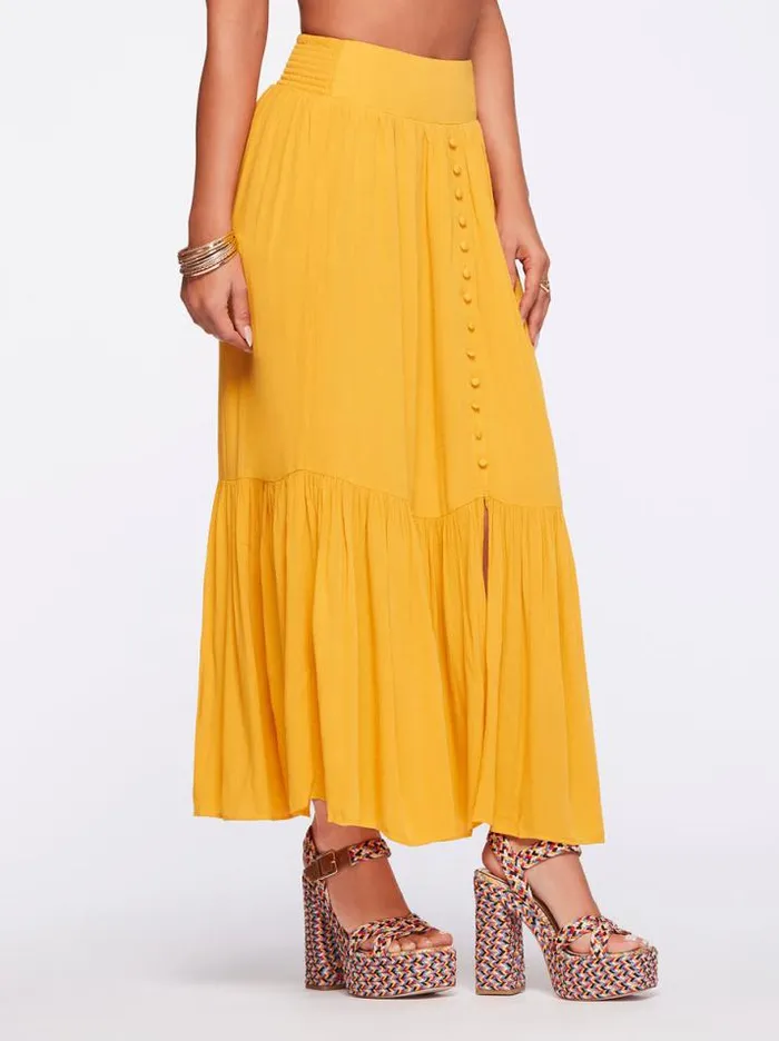 Bottoms Clothing Jessica Simpson Kelsie Skirt In Golden Rod