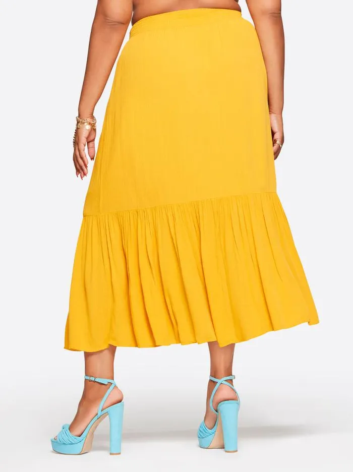 Bottoms Clothing Jessica Simpson Kelsie Skirt In Golden Rod