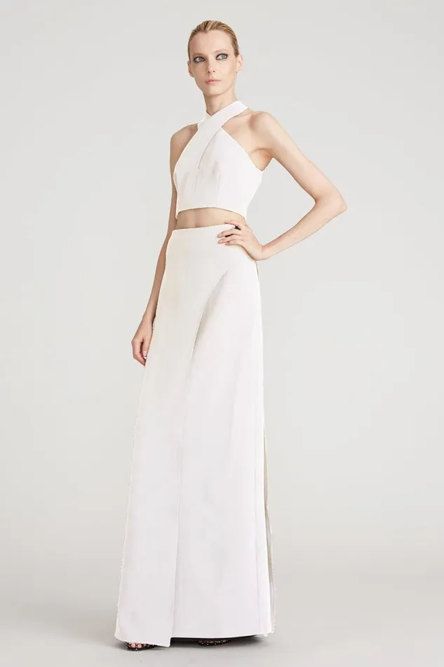 Bottoms Women Halston Rane Crepe Skirt Chalk
