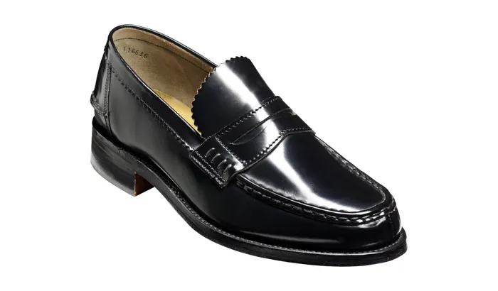 Caruso 8211 Black HiShine Men Barker Shoes Mens Loafers