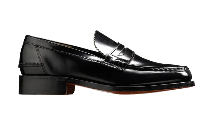 Caruso 8211 Black HiShine Men Barker Shoes Mens Loafers