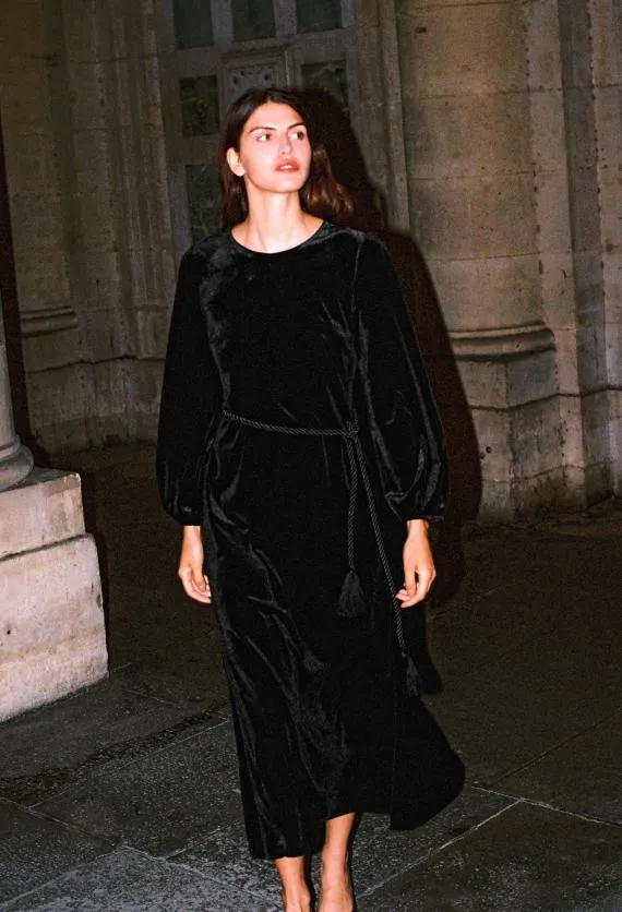 Ciao Lucia Black Dresses Magdalena Dress Black Velvet 8211 Women