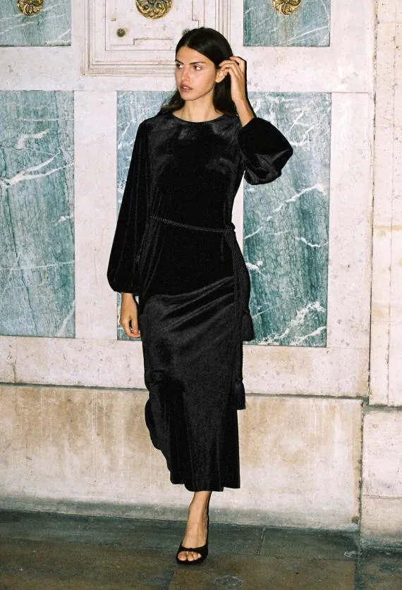 Ciao Lucia Black Dresses Magdalena Dress Black Velvet 8211 Women