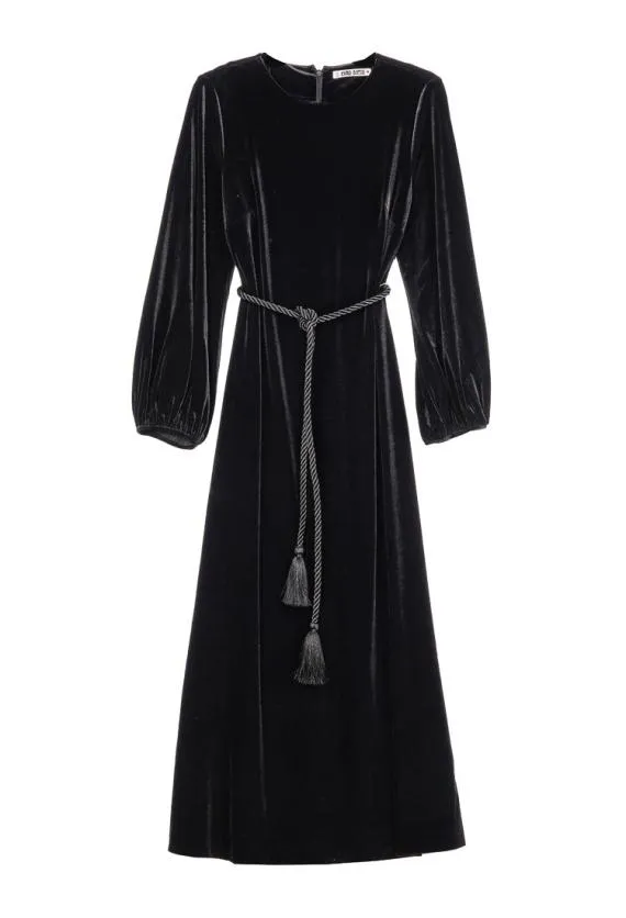 Ciao Lucia Black Dresses Magdalena Dress Black Velvet 8211 Women