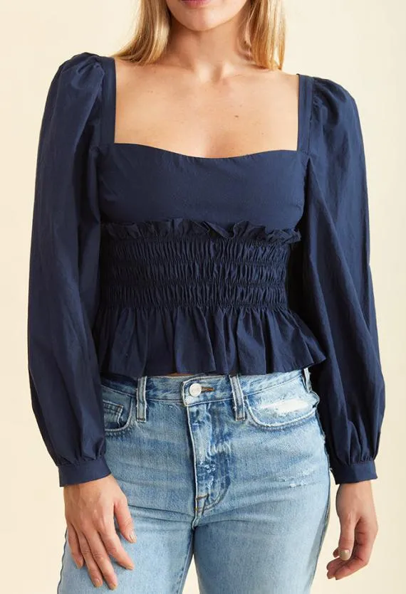 Ciao Lucia Long Sleeve Tops Katina Top Midnight 8211 Women