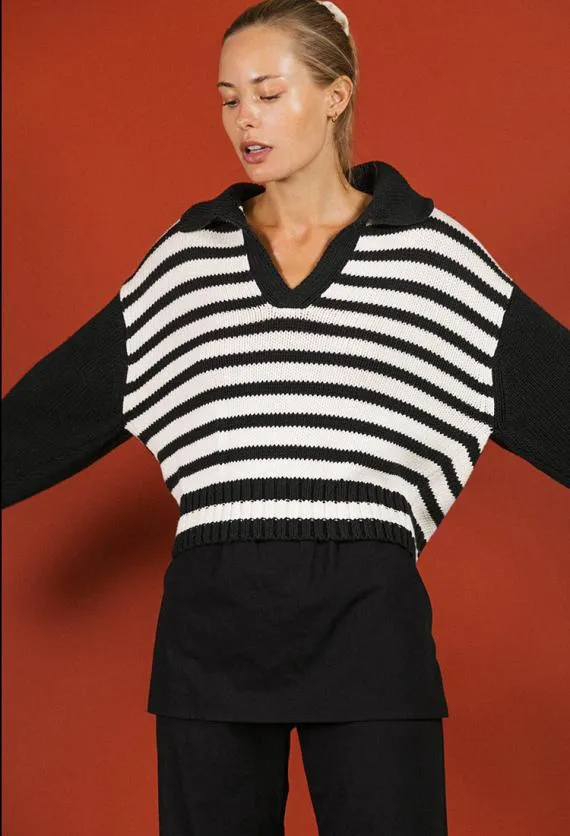 Ciao Lucia Polo Sweaters Venezia Polo Block Stripe 8211 Women