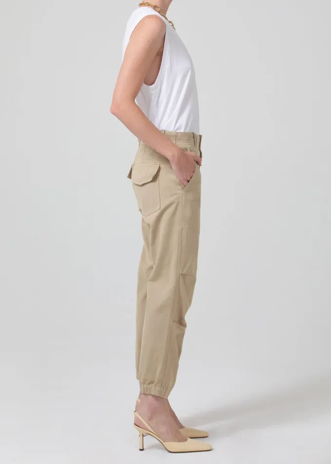 Citizens Of Humanity Agni Utility Trouser In Khaki Classic Women Pants