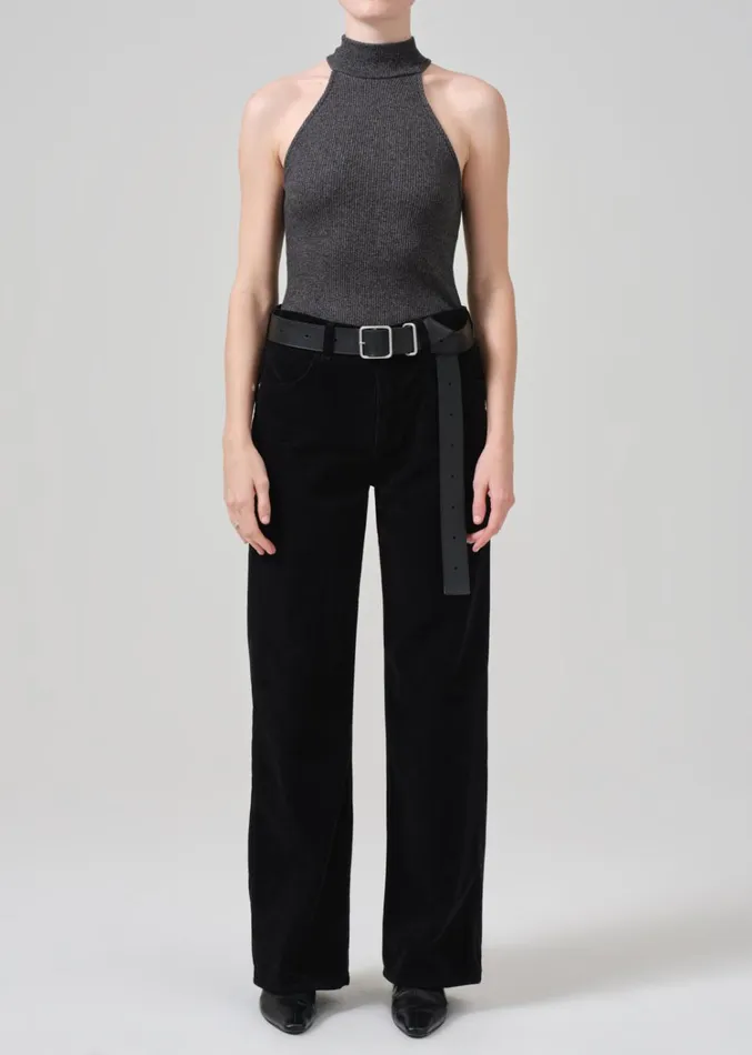 Citizens Of Humanity Annina High Rise Wide Leg 30034 Corduroy In Black Women Pants