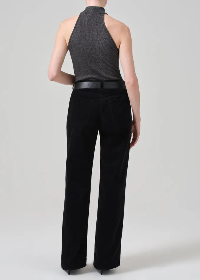 Citizens Of Humanity Annina High Rise Wide Leg 30034 Corduroy In Black Women Pants