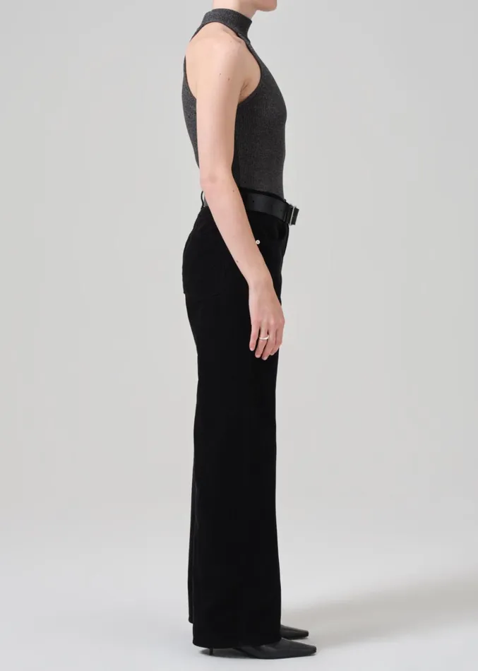 Citizens Of Humanity Annina High Rise Wide Leg 30034 Corduroy In Black Women Pants