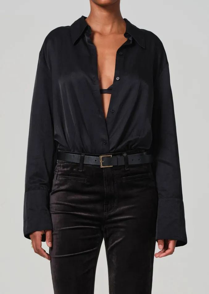 Citizens Of Humanity Camilia Shirt In Black Women Tops