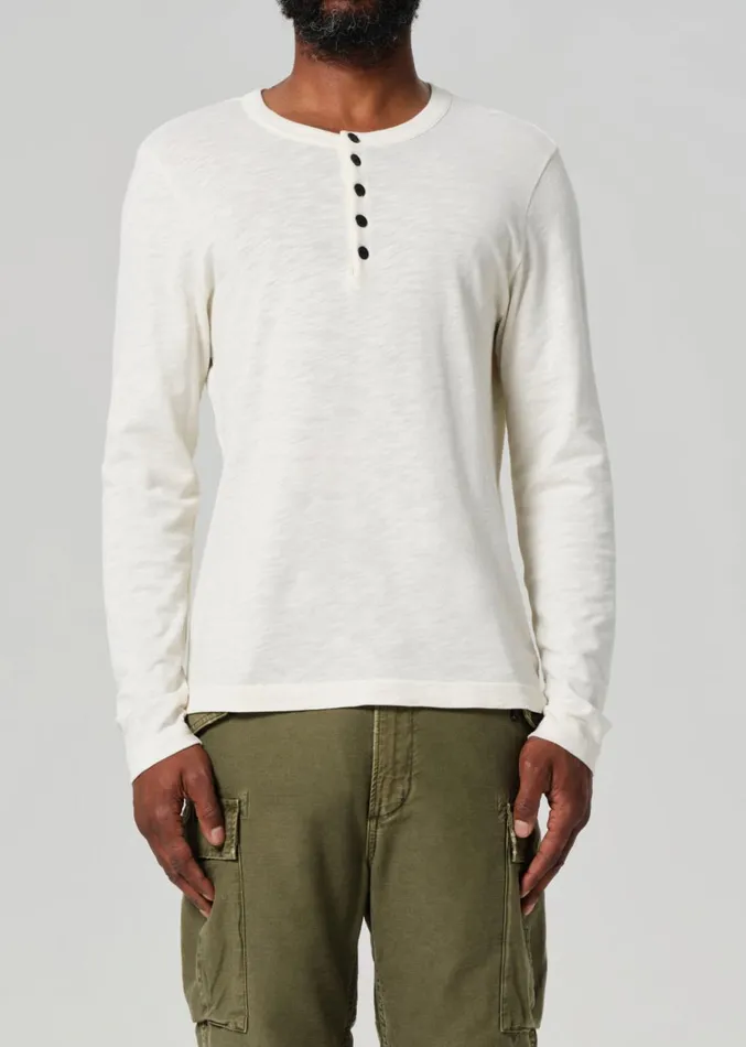 Citizens Of Humanity Classic Henley In Canvas Men Shirts