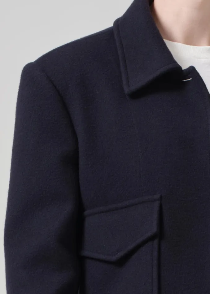 Citizens Of Humanity Corina Cropped Boxy Jacket In Navy Women Jackets and Coats