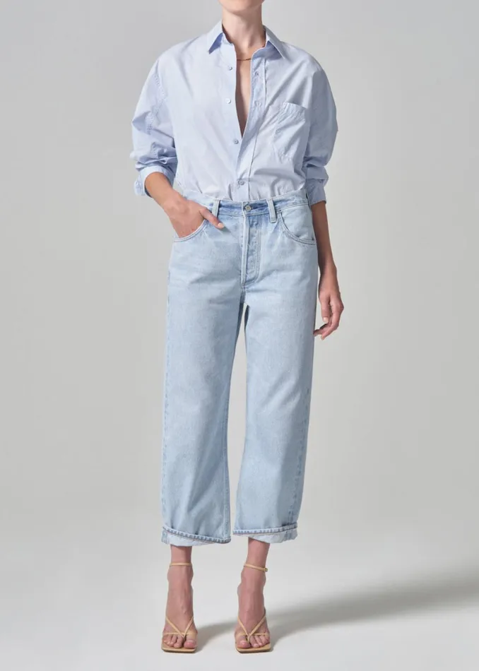 Citizens Of Humanity Dahlia Bow Leg Baby Roll In Frequency Women Jeans
