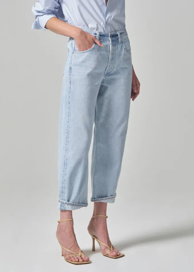 Citizens Of Humanity Dahlia Bow Leg Baby Roll In Frequency Women Jeans