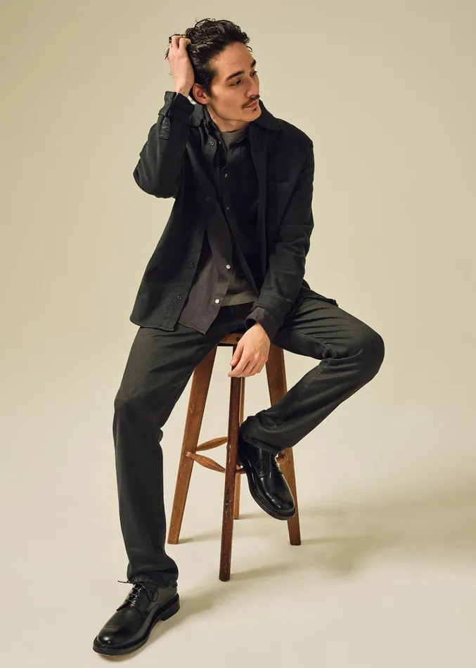 Citizens Of Humanity Gage Slim Straight Stretch Linen In Washed Black Men Pants