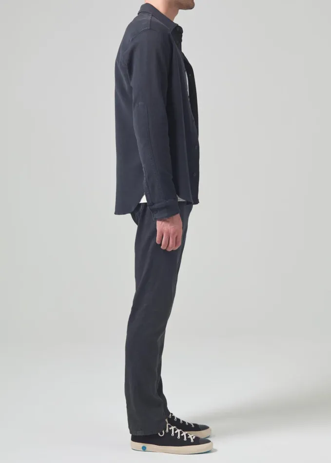 Citizens Of Humanity Gage Slim Straight Stretch Linen In Washed Black Men Pants