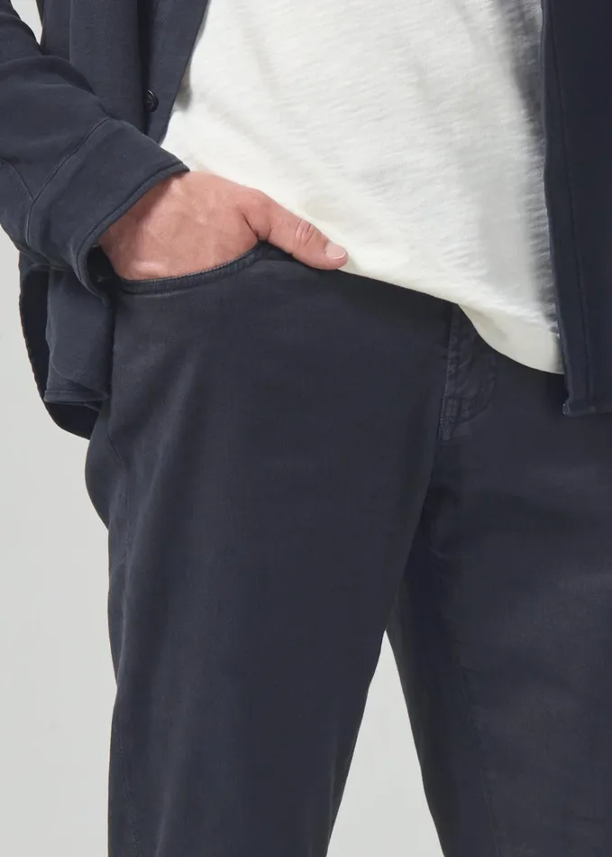 Citizens Of Humanity Gage Slim Straight Stretch Linen In Washed Black Men Pants