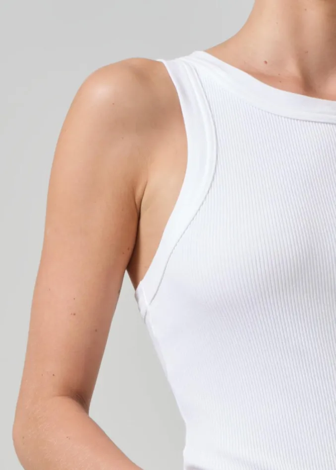 Citizens Of Humanity Isabel Rib Tank In White Women Tops