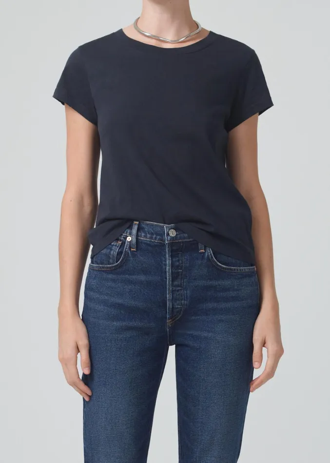Citizens Of Humanity Juliette Slim TShirt In Washed Black Women Tops