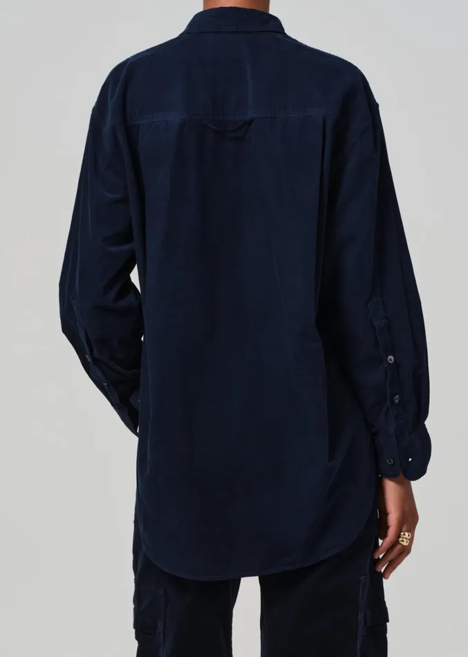 Citizens Of Humanity Kayla Shirt Corduroy In Navy Women Tops