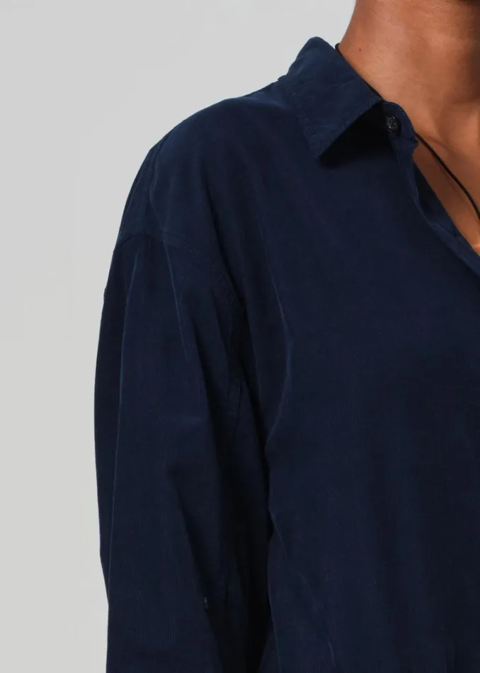 Citizens Of Humanity Kayla Shirt Corduroy In Navy Women Tops