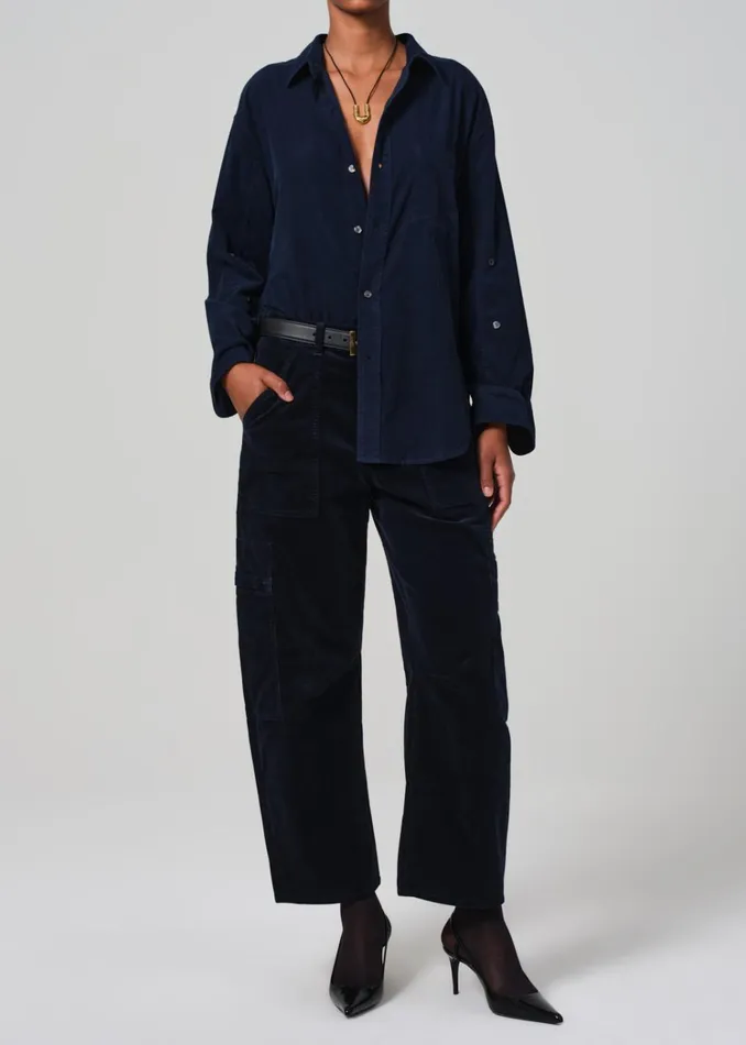 Citizens Of Humanity Kayla Shirt Corduroy In Navy Women Tops