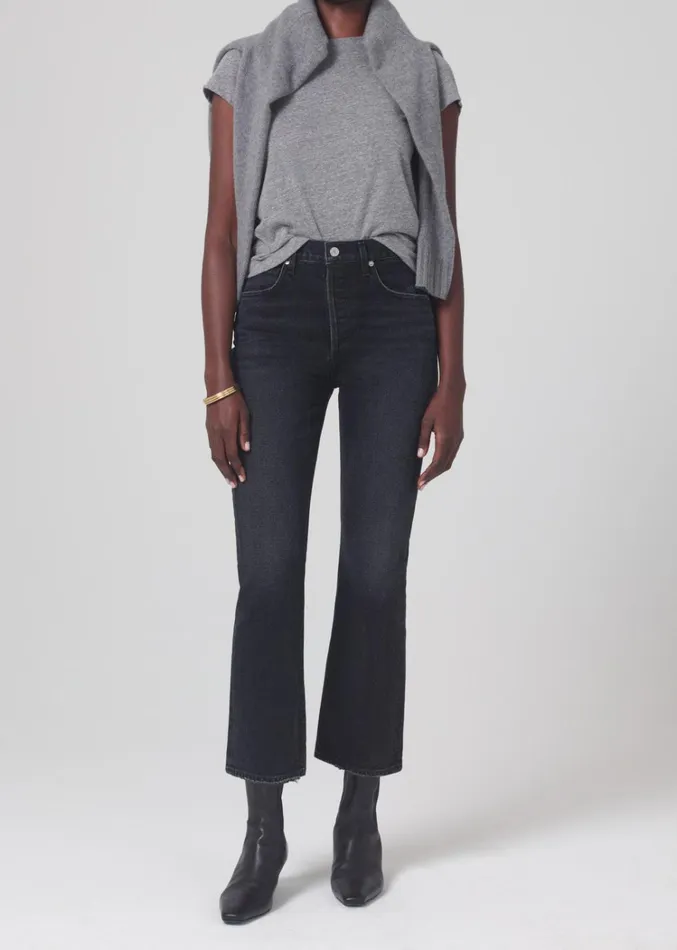 Citizens Of Humanity Maternity Isola Mid Rise Cropped Boot In Stormy Women Maternity