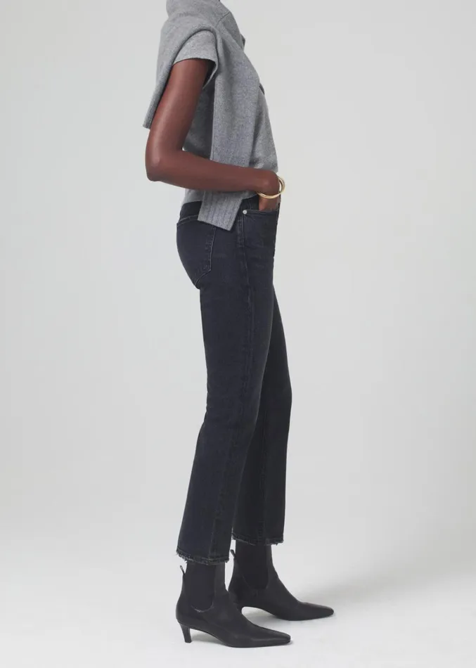 Citizens Of Humanity Maternity Isola Mid Rise Cropped Boot In Stormy Women Maternity