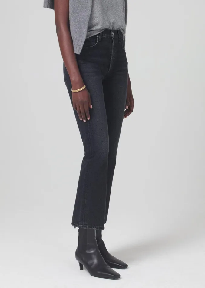 Citizens Of Humanity Maternity Isola Mid Rise Cropped Boot In Stormy Women Maternity