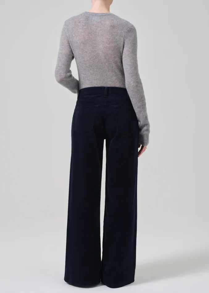 Citizens Of Humanity Raven Patch Pocket Wide Leg Corduroy In Navy Women Pants