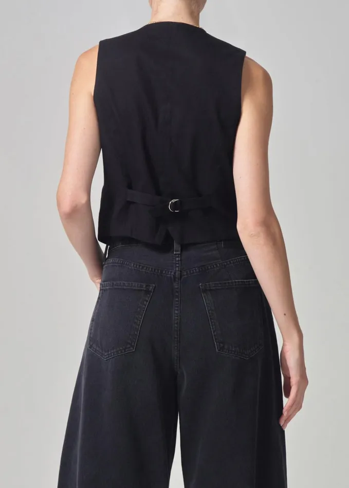 Citizens Of Humanity Sierra Vest In Black Women Tops