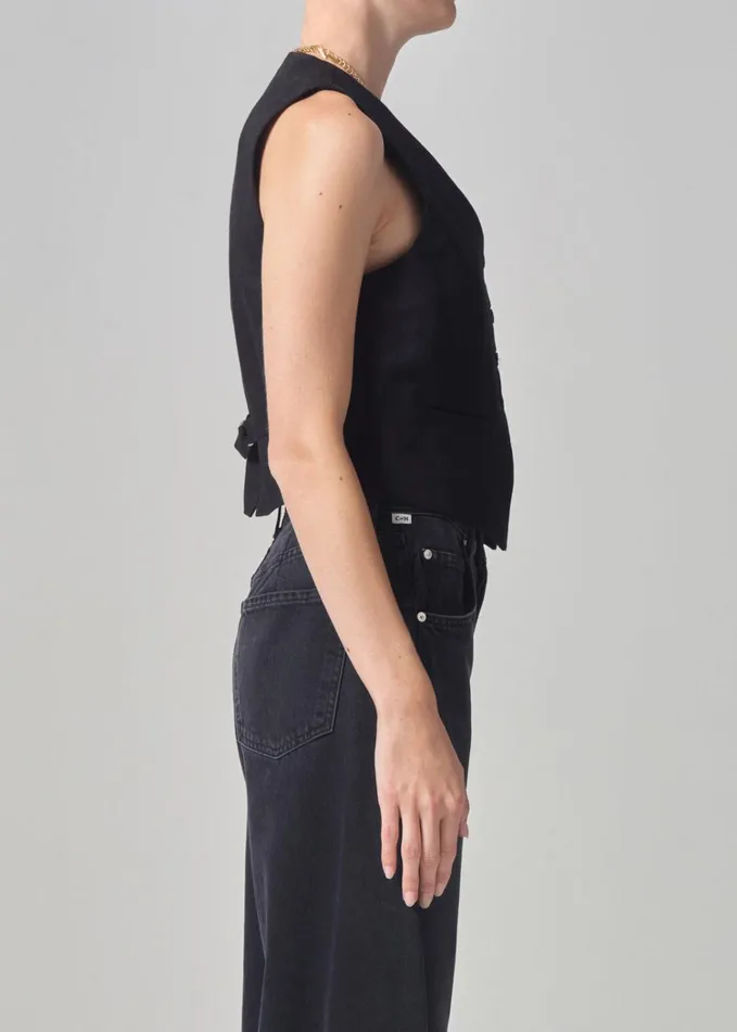 Citizens Of Humanity Sierra Vest In Black Women Tops