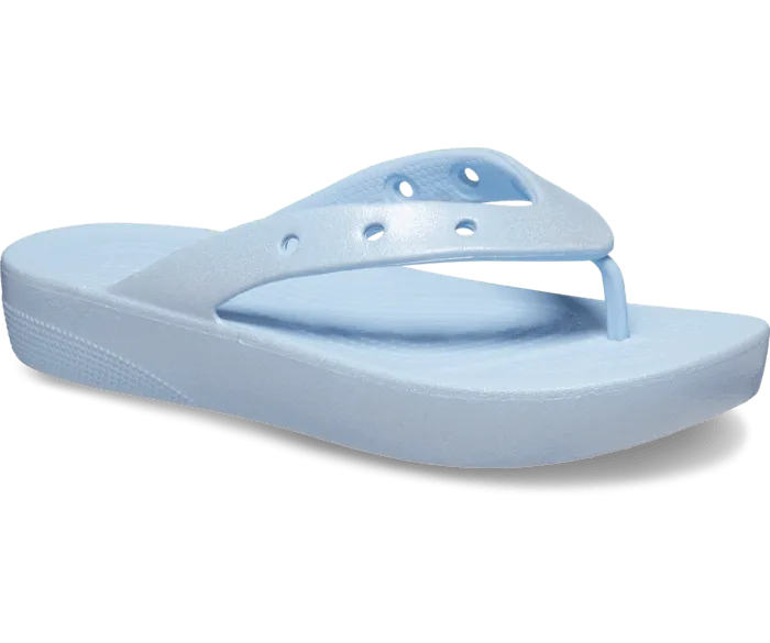 Classic Platform Meta Pearl Flip Blue Calcite Women Crocs FlipFlops