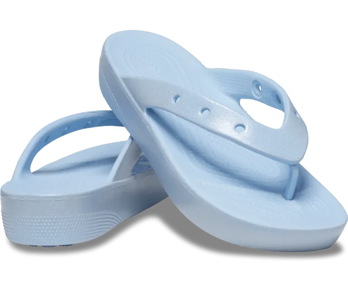 Classic Platform Meta Pearl Flip Blue Calcite Women Crocs Platforms 038 Wedges
