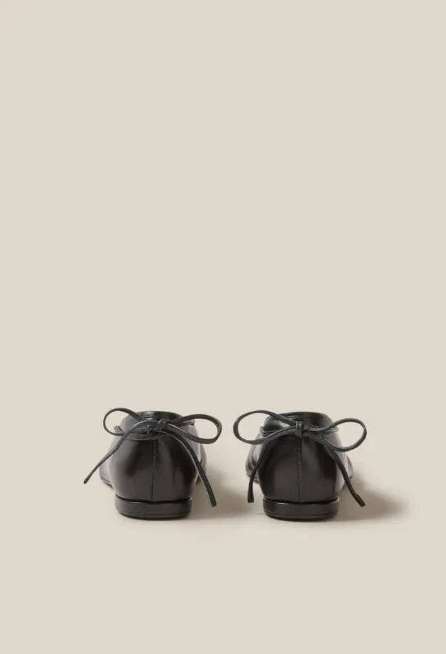 Claudie Pierlot Black Leather Ballet Pumps Women Ballerinas
