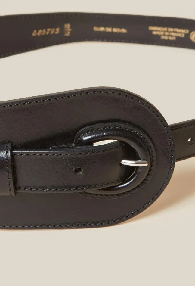 Claudie Pierlot Black Leather Belt Women Belts Claudie Pierlot Black Leather Belt Women Belts