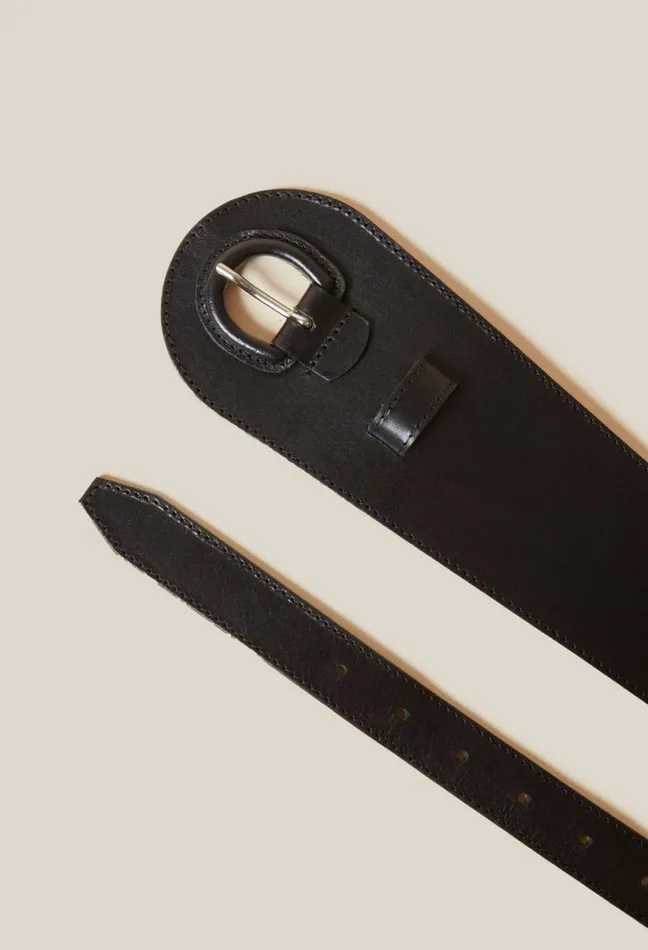 Claudie Pierlot Black Leather Belt Women Belts Claudie Pierlot Black Leather Belt Women Belts