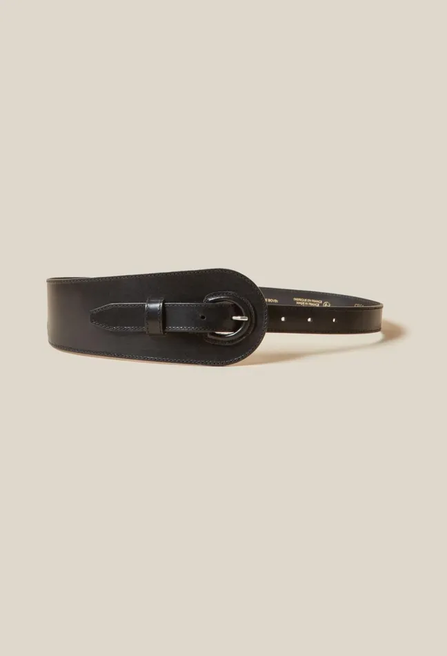 Claudie Pierlot Black Leather Belt Women Belts Claudie Pierlot Black Leather Belt Women Belts