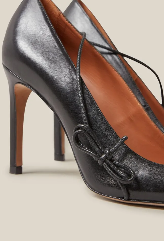 Claudie Pierlot Black Leather Heels Women Sandals Pumps And Mules